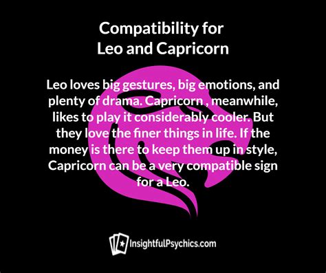 Leo and Capricorn Compatibility